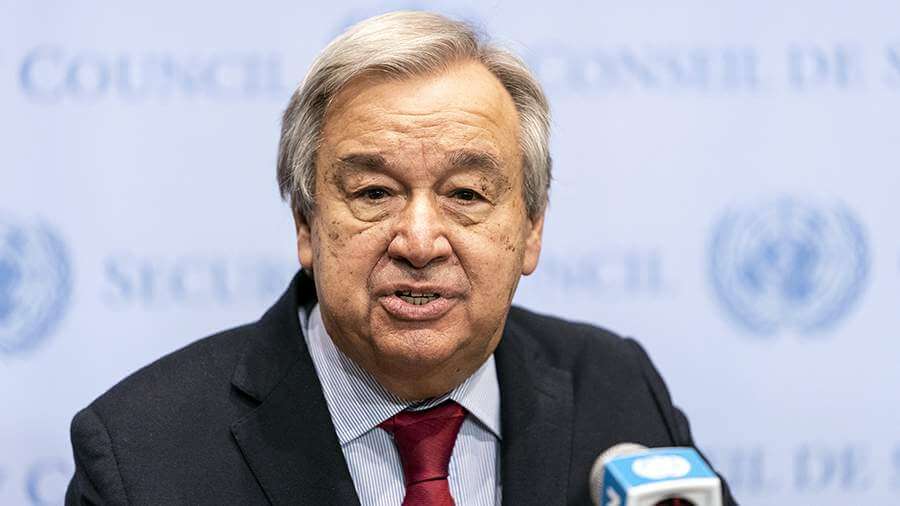Guterres discussed with the Syrian Foreign Minister the delivery of aid through the new checkpoints
